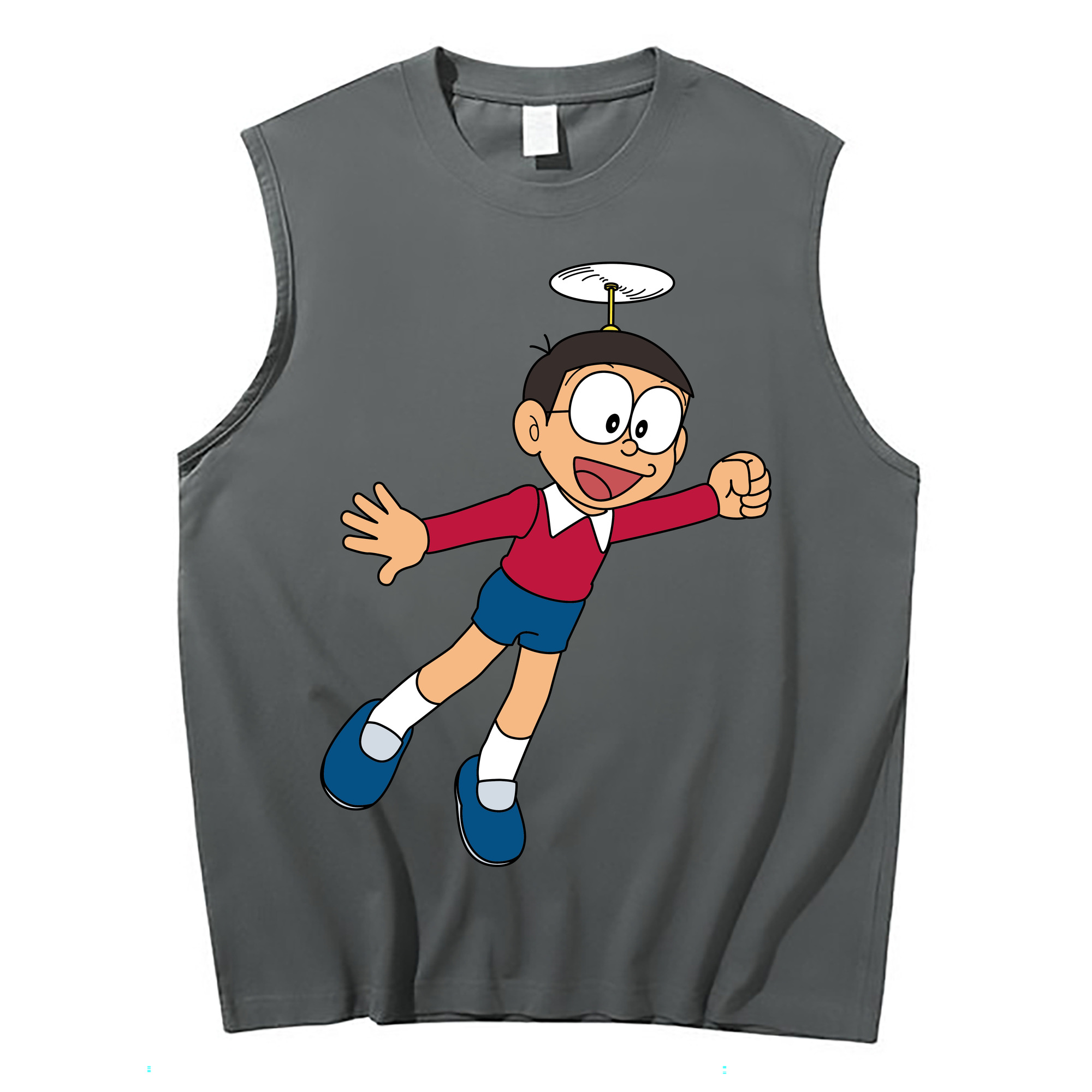 （画像用） ドラえもん 野比 のび太 Doraemon Nobita Nobi コットン100％タンクトップ（フロントプリント）